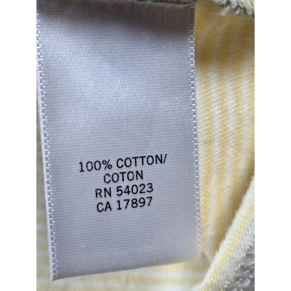 Banana Republic Polo XXL Yellow Green Mens Striped Short Sleeve Cotton Shirt